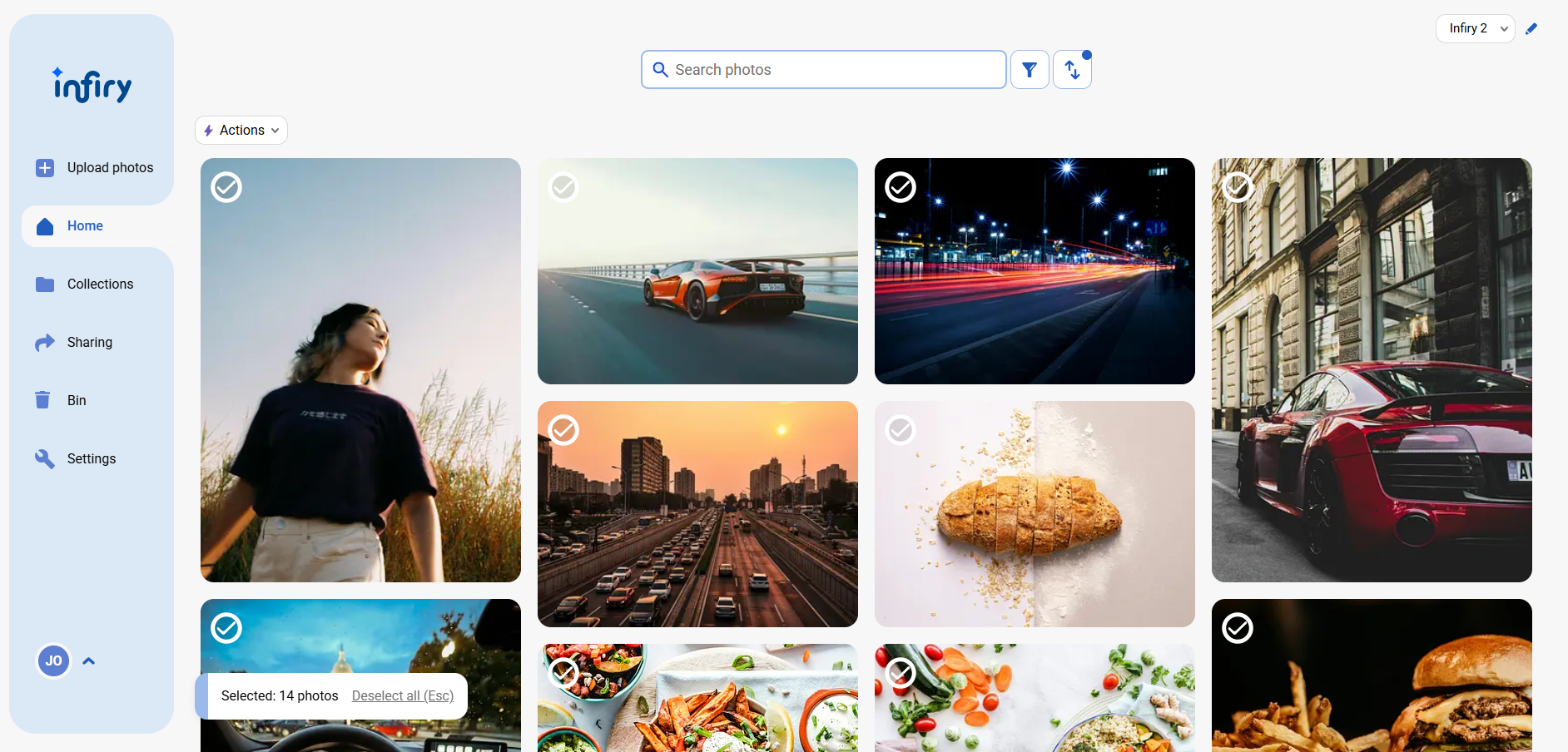 Guide: Bulk Photo Selection in Infiry